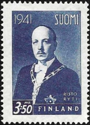 1941 Presidentti Risto Ryti 3:50 mk ** LaPe 246 W I 19 mm