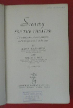 Harold Burris - Meyer : Scenery for the Theatre  1939 1.p.