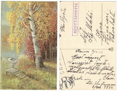 Vanha kortti, KUVATAIDE 187/10, E. Kojine, vuodelta 1943