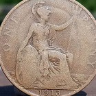 Vuoden 1913 One Penny -kolikko muovikapselissa. Halkaisija 3 - pikkukuva 1