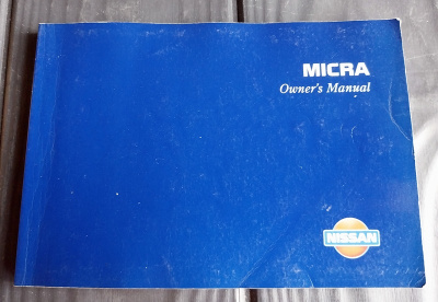 NISSAN MICRA owner's manual englanninkielinen 2001