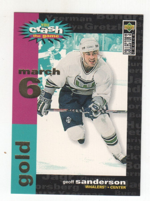 Geoff Sanderson 1995-96 UD cc You Crash the Game Gold