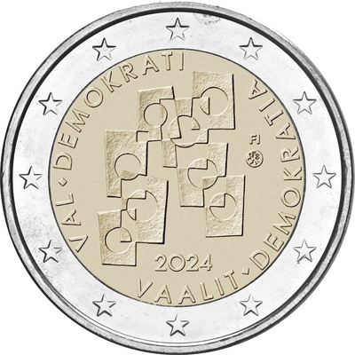 Suomi 2024 2 € Vaalit Demokratia unc