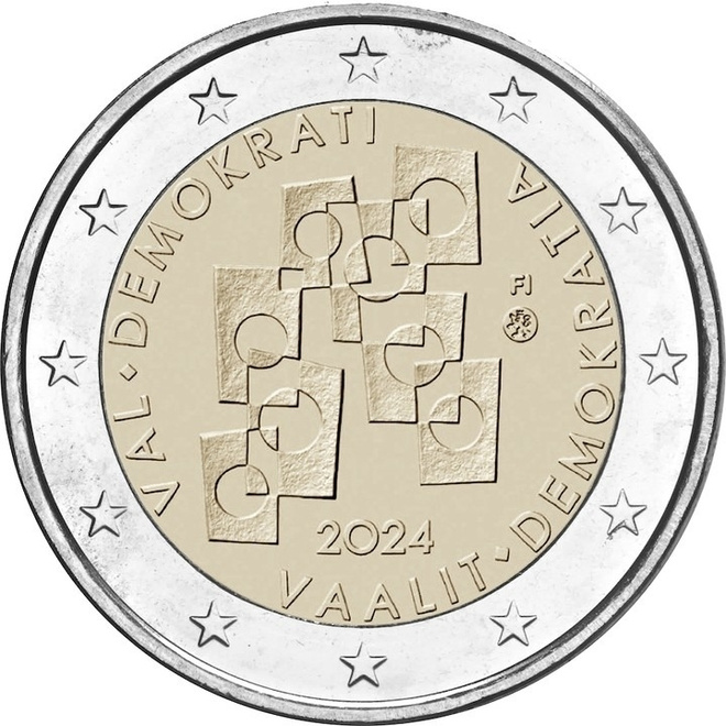 Suomi 2024 2 € Vaalit Demokratia unc