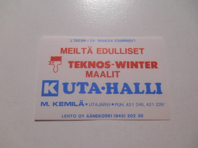 TT Etiketti K Uta-halli Utajärvi