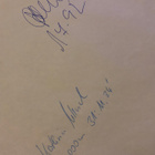 Yleisurheilijoiden nimikirjoituksia paperilla (saatu 1988) - pikkukuva 1
