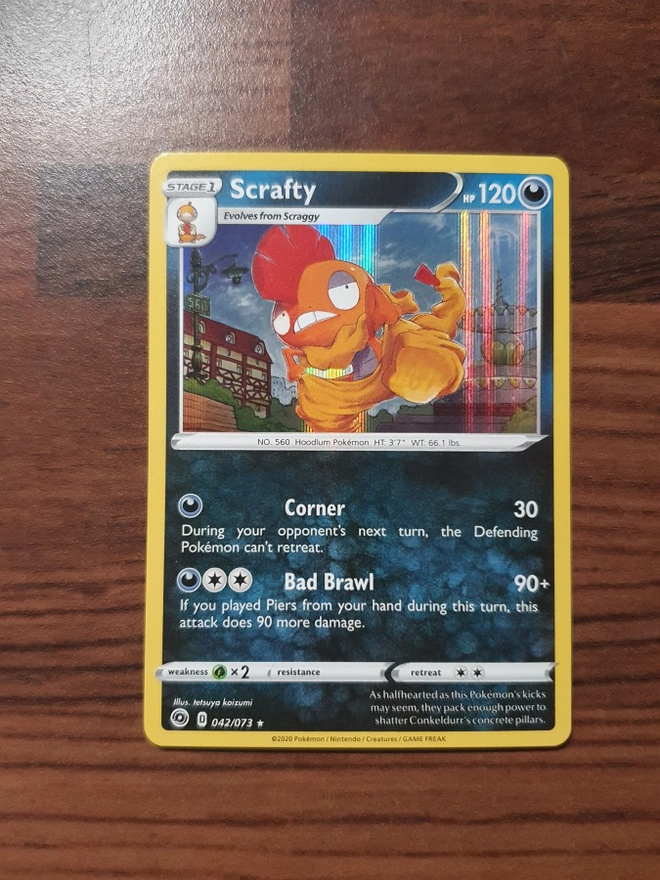 Pokemon Scrafty 042/073 Holo Rare