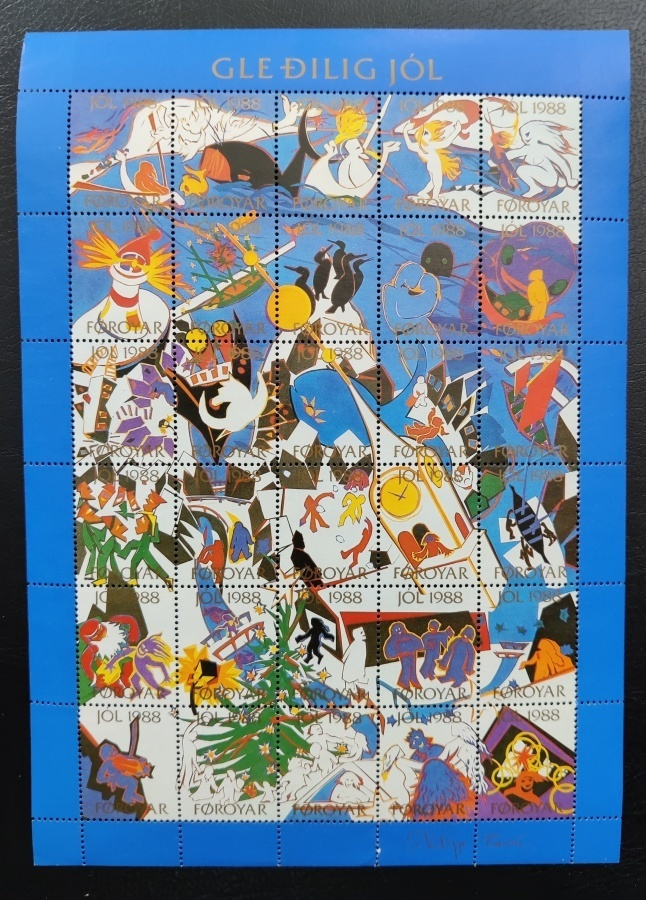 1988 Färsaaret joulumerkkiarkki **