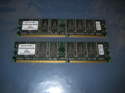 2 x Kingston 256Mb DDRAM