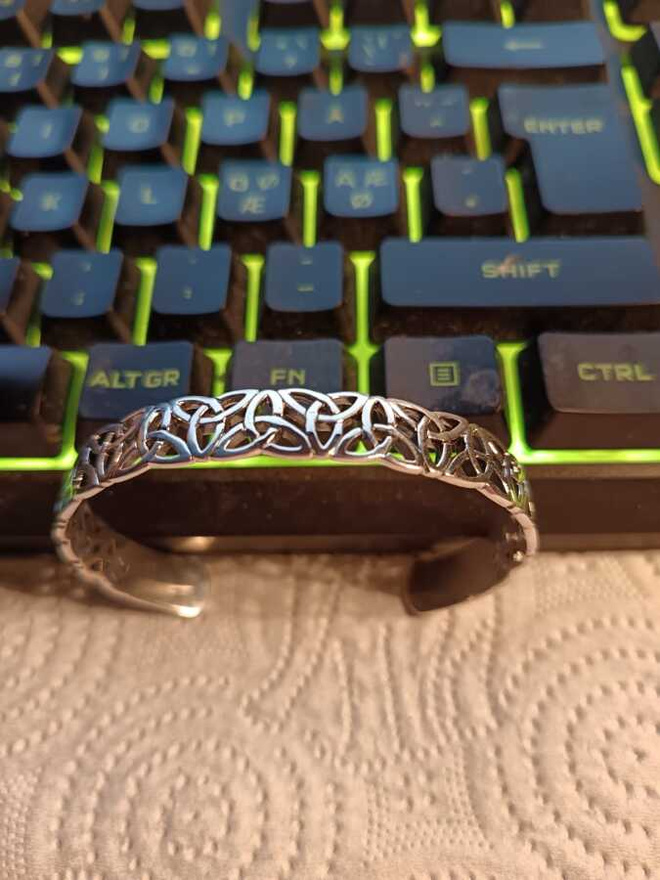 925 Sterling-hopea triquetra-solmu rannerengas unisex