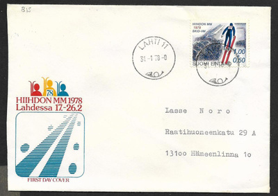 Postilähetys - Hiihdon MM 1977 (LAPE 815) Lahti 11 31.1.1978