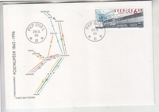 Ruotsi  FDC 1996 rautatie