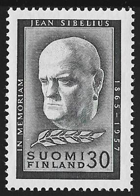 1957 Jean Sibeliuksen surumerkki ** LaPe 487