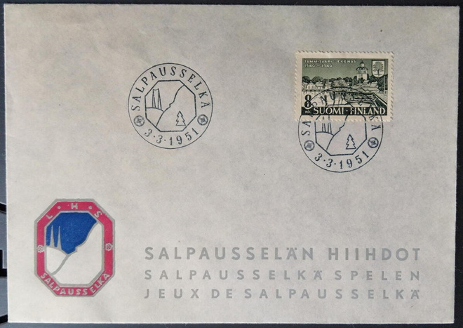 Erik.leima Salpausselkä 1951 kuorella, ei kulkenut