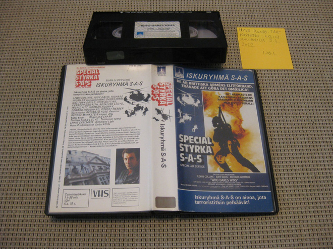 Iskuryhmä S-A-S -VHS (FIx, Thorn Emi Video, Who Dares Wins)