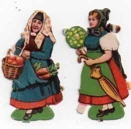 WANHA / Kaksi pullukkaa maalaistytön tylleröä. 1900-l.