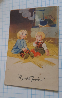 Martta Wendelin olkien päällä lapset, nyrkkiposti