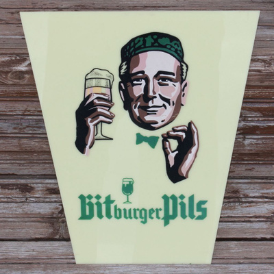 Olutkyltti olut olutmainos Saksa Bitburger Pils Bitte ein Bi