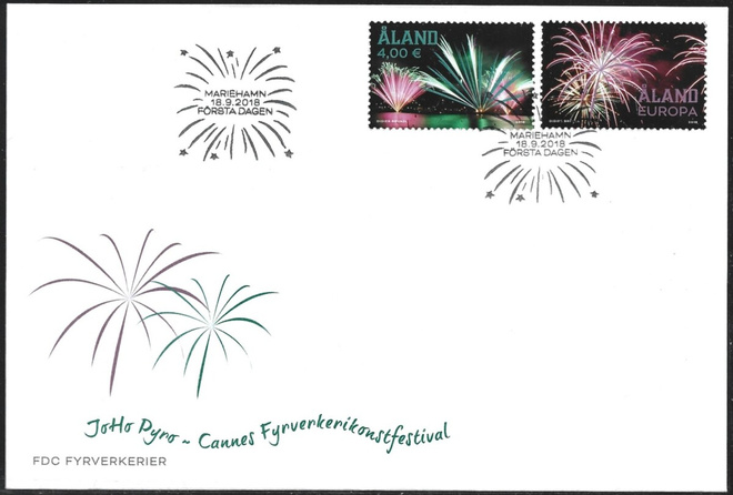 FDC Åland 2018  Ilotulituksia  LaPe ÅL 448-449