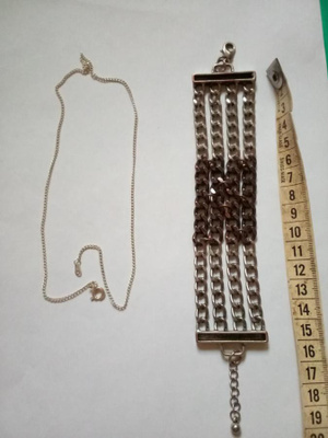Ranneketju n 3,5 cm leveä ja ohut kaulaketju pituus 45cm