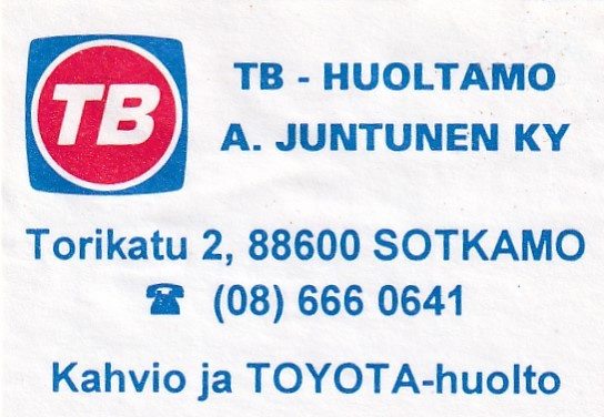 Sotkamo, TB - Huoltamo A. Juntunen Ky    8/6
