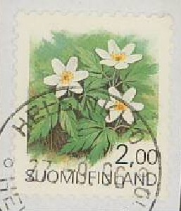 1990 2,00 mk valkovuokko  kaunis