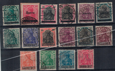 Saksa Saargebiet erä alkupäätä leimattuna (190)