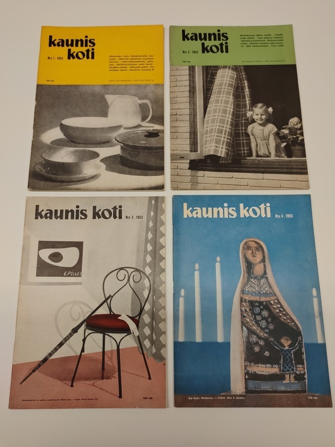 Kaunis Koti -lehti 1953 vuosikerta: 4 kpl