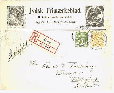 Tanska Mi 149 ym R-kirje Suomeen