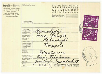 1950 15mk violetti pari paketti