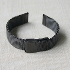18mm Mesh rannekellon teräsranneke - musta - pikkukuva 1