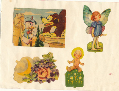 Vanhoja KIILTOKUVIA liimattuna