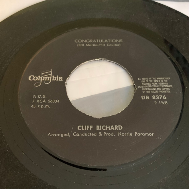CLIFF RICHARD: Congratulations * High ’n’’ Dry* SWE 1968