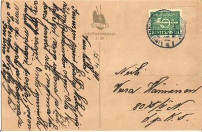 KENTTÄPOSTI  MERKKI 1944 INKEROINEN  RAMSTEDT KORTTI