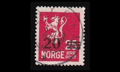 Norja 133 o Käyttösarja leijona 20/25 öre (1927)
