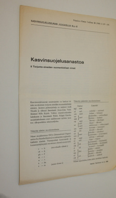 Kasvinsuojelusanastoa 2 : Torjunta-aineiden suomenkielise...