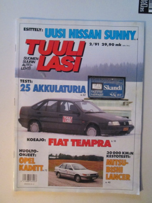 TUULILASI AUTOLEHTI  2 / 1991 KATSO SISÄLTÖ KUVISTA 2 ja 3