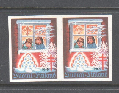 1978 TUB joulumerkki hammastamaton pari postituoreena.