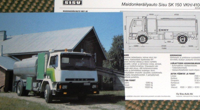 1982 Sisu SK 150 maitoauto esite - kuorma-auto