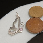 Upea Kotimainen Design Hopea perhaps riipus pinkki kivi - pikkukuva 2