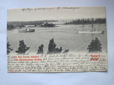 VANHA Postikortti Ahvenanmaa Laivat 1902