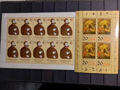 DDR Itä-Saksa - 4 blokkia 1982-1989 ** (2 kuvaa)
