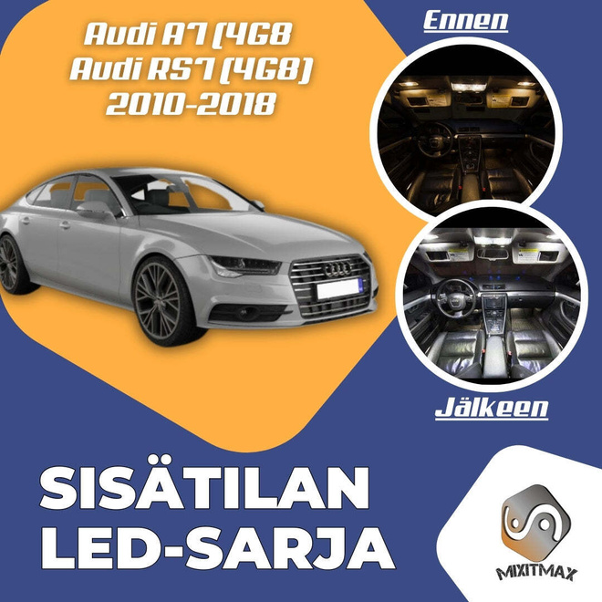 Audi A7 (4G8) Sisätilan LED-sarja 19-osainen