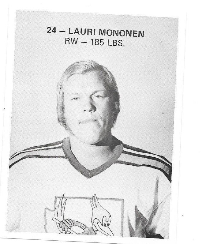 75-76 Phoenix Roadrunners #24 Lauri " Leuka " Moponen Reipas