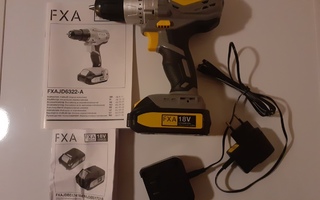 Akkuporakone FXA 18V-L XCLICK ja 2.0 Ah akku + laturi