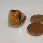 Antique Antiikki Tiikerinsilmä kivi Intaglio sormus - pikkukuva 3
