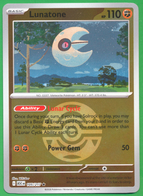 Pokémon Lunatone (xASC 105) Dusk Ball