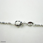 577 .. 925 Sterling Hopeoitu 1.5mm Bar & Helmi .. Kaulakoru - pikkukuva 2