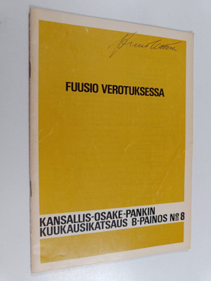 Aulis Suutarinen : Fuusio verotuksessa