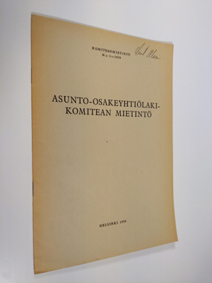 Asunto-osakeyhtiölakikomitean mietintö